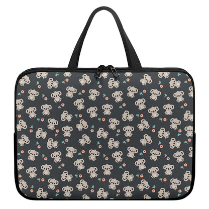 Baby Koala And Floral Pattern Print Laptop Sleeve With Handle