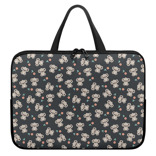 Baby Koala And Floral Pattern Print Laptop Sleeve With Handle