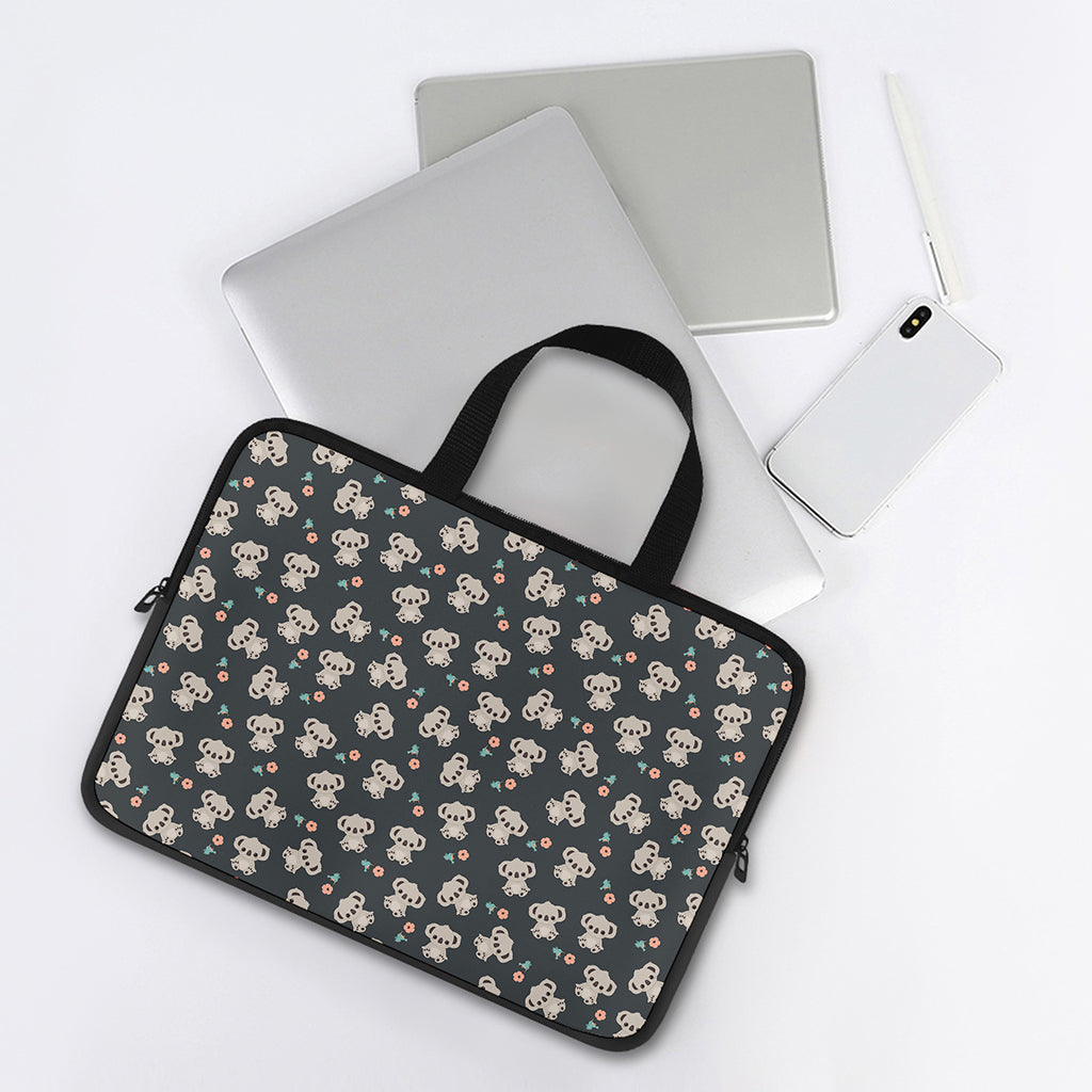 Baby Koala And Floral Pattern Print Laptop Sleeve With Handle