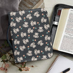 Baby Koala And Floral Pattern Print Leather Bible Cover