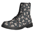 Baby Koala And Floral Pattern Print Lace-Up Boots