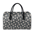 Baby Koala And Floral Pattern Print Leather Duffel Bag