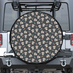 Baby Koala And Floral Pattern Print Leather Spare Tire Cover