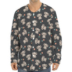Baby Koala And Floral Pattern Print Long Sleeve Baseball Jersey
