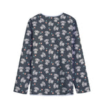 Baby Koala And Floral Pattern Print Long Sleeve Short Coat