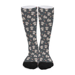 Baby Koala And Floral Pattern Print Long Socks