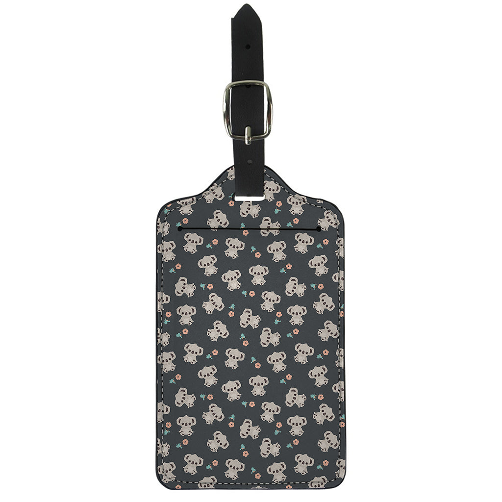 Baby Koala And Floral Pattern Print Luggage Tag
