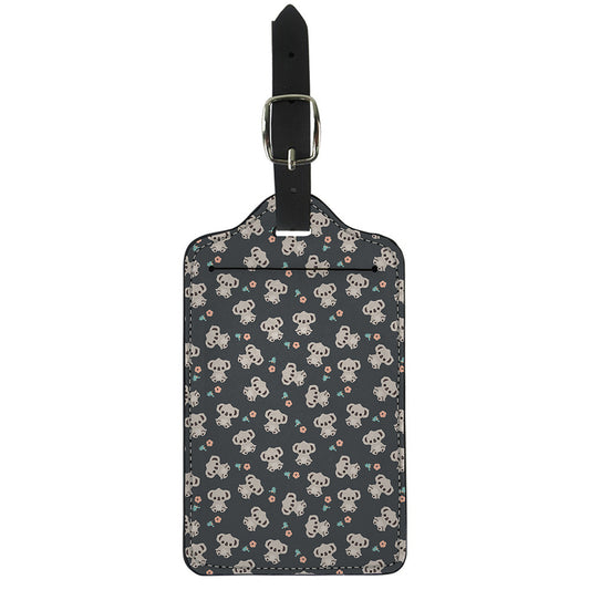 Baby Koala And Floral Pattern Print Luggage Tag