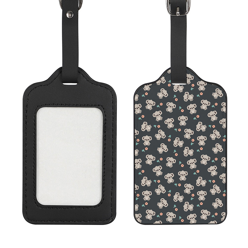 Baby Koala And Floral Pattern Print Luggage Tag