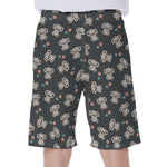 Baby Koala And Floral Pattern Print Men's Beach Shorts