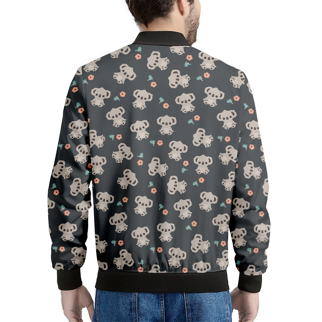 Baby Koala And Floral Pattern Print Men's Bomber Jacket