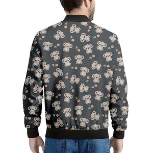 Baby Koala And Floral Pattern Print Men's Bomber Jacket