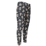 Baby Koala And Floral Pattern Print Men's Compression Pants