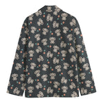 Baby Koala And Floral Pattern Print Men's Cotton Blazer