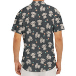Baby Koala And Floral Pattern Print Men's Deep V-Neck Shirt