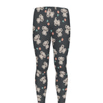 Baby Koala And Floral Pattern Print Men's leggings
