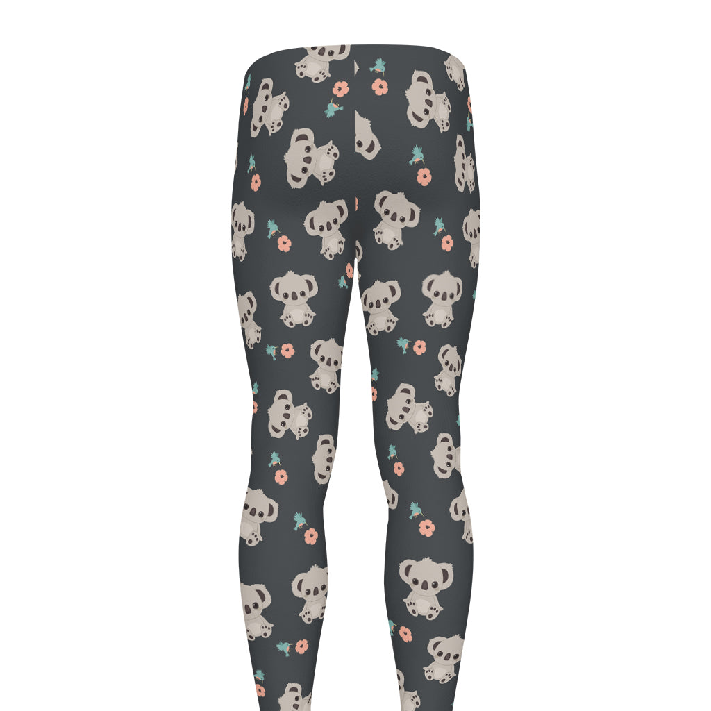 Baby Koala And Floral Pattern Print Men's leggings
