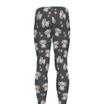 Baby Koala And Floral Pattern Print Men's leggings