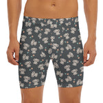 Baby Koala And Floral Pattern Print Men's Long Boxer Briefs