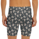 Baby Koala And Floral Pattern Print Men's Long Boxer Briefs
