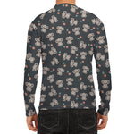 Baby Koala And Floral Pattern Print Men's Long Sleeve Rash Guard