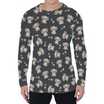 Baby Koala And Floral Pattern Print Men's Long Sleeve T-Shirt