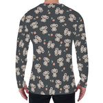 Baby Koala And Floral Pattern Print Men's Long Sleeve T-Shirt