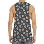 Baby Koala And Floral Pattern Print Men's Muscle Tank Top
