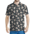 Baby Koala And Floral Pattern Print Men's Polo Shirt