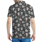 Baby Koala And Floral Pattern Print Men's Polo Shirt