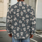 Baby Koala And Floral Pattern Print Men's Shirt Jacket