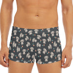 Baby Koala And Floral Pattern Print Men's Short Boxer Briefs
