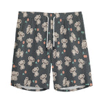 Baby Koala And Floral Pattern Print Men's Sports Shorts