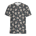 Baby Koala And Floral Pattern Print Men's Athletic T-Shirt