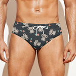 Baby Koala And Floral Pattern Print Men's Swim Briefs