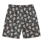 Baby Koala And Floral Pattern Print Men's Swim Trunks