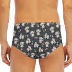 Baby Koala And Floral Pattern Print Men's Triangle Swim Briefs