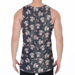 Baby Koala And Floral Pattern Print Men's Velvet Tank Top