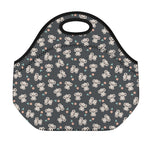 Baby Koala And Floral Pattern Print Neoprene Lunch Bag