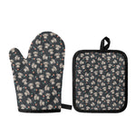 Baby Koala And Floral Pattern Print Oven Mitt And Pot Holder Set