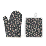Baby Koala And Floral Pattern Print Oven Mitt And Pot Holder Set