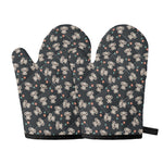 Baby Koala And Floral Pattern Print Oven Mitts