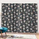 Baby Koala And Floral Pattern Print Pencil Pleat Curtains