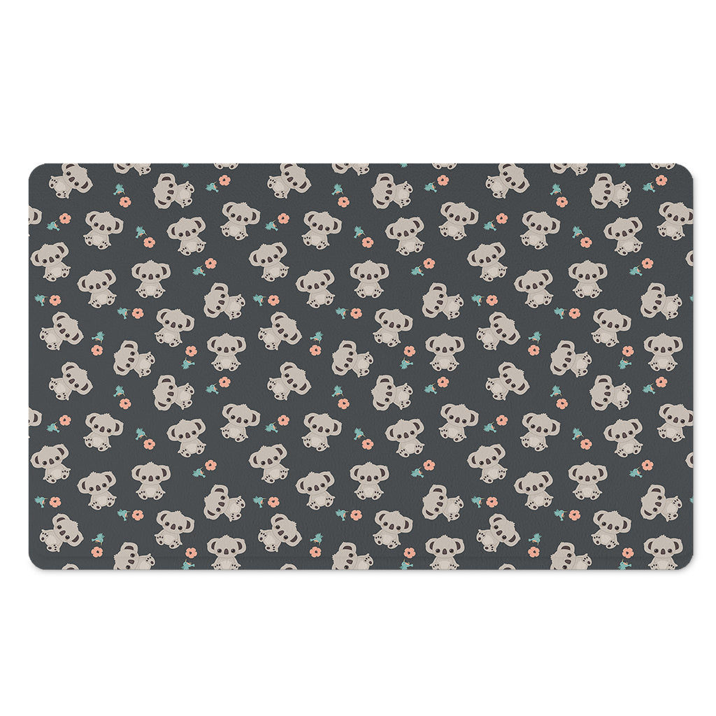 Baby Koala And Floral Pattern Print Polyester Doormat