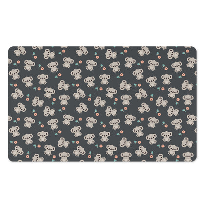 Baby Koala And Floral Pattern Print Polyester Doormat
