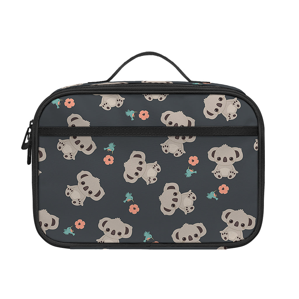 Baby Koala And Floral Pattern Print Portable Lunch Bag