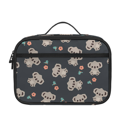 Baby Koala And Floral Pattern Print Portable Lunch Bag