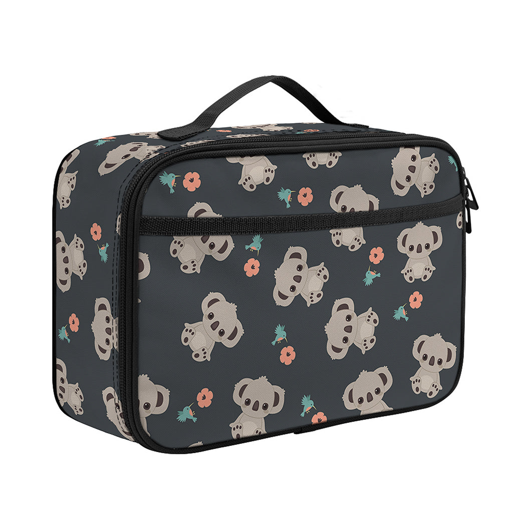 Baby Koala And Floral Pattern Print Portable Lunch Bag