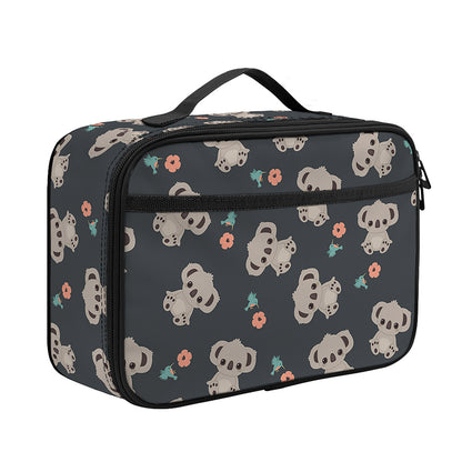 Baby Koala And Floral Pattern Print Portable Lunch Bag