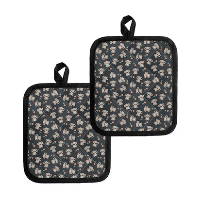 Baby Koala And Floral Pattern Print Pot Holders